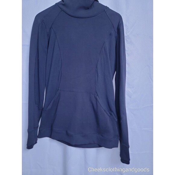 Lululemon Black Stretch Base Layer Running Hoodie Women's size 8 - Picture 3 of 9